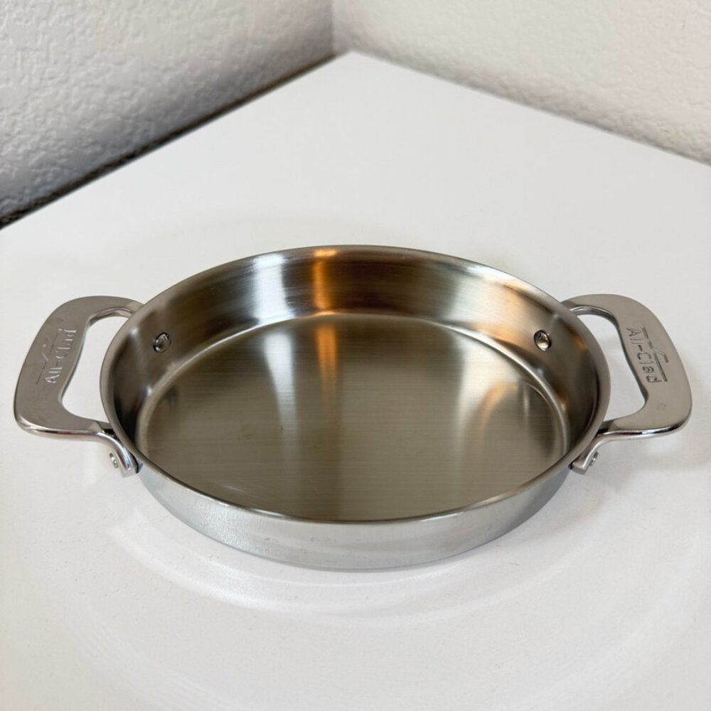 ✨ All-Clad 7 in Mini Oval Baker Polished Stainless Steel Oven Roasting EUC ✨